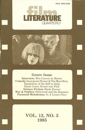 LITERATURE / FILM QUARTERLY magazine side cover Issue 51  Vol 13 # 3  1985